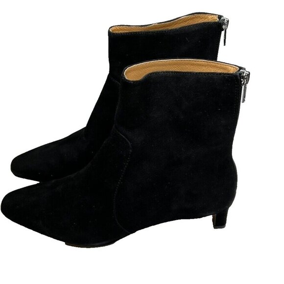 Madewell Womens $198 The Dimes Kitten Heel Boot Size 8.5 NR863 Suede Black - Picture 2 of 11